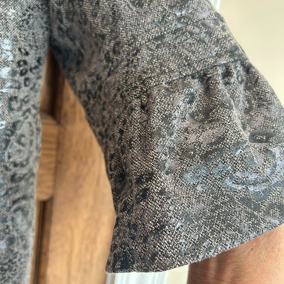 Conrad C Vintage Blazer Jacket • Gray Metallic Paisley • Size 20 • Ruffle Collar - Picture 4 of 7